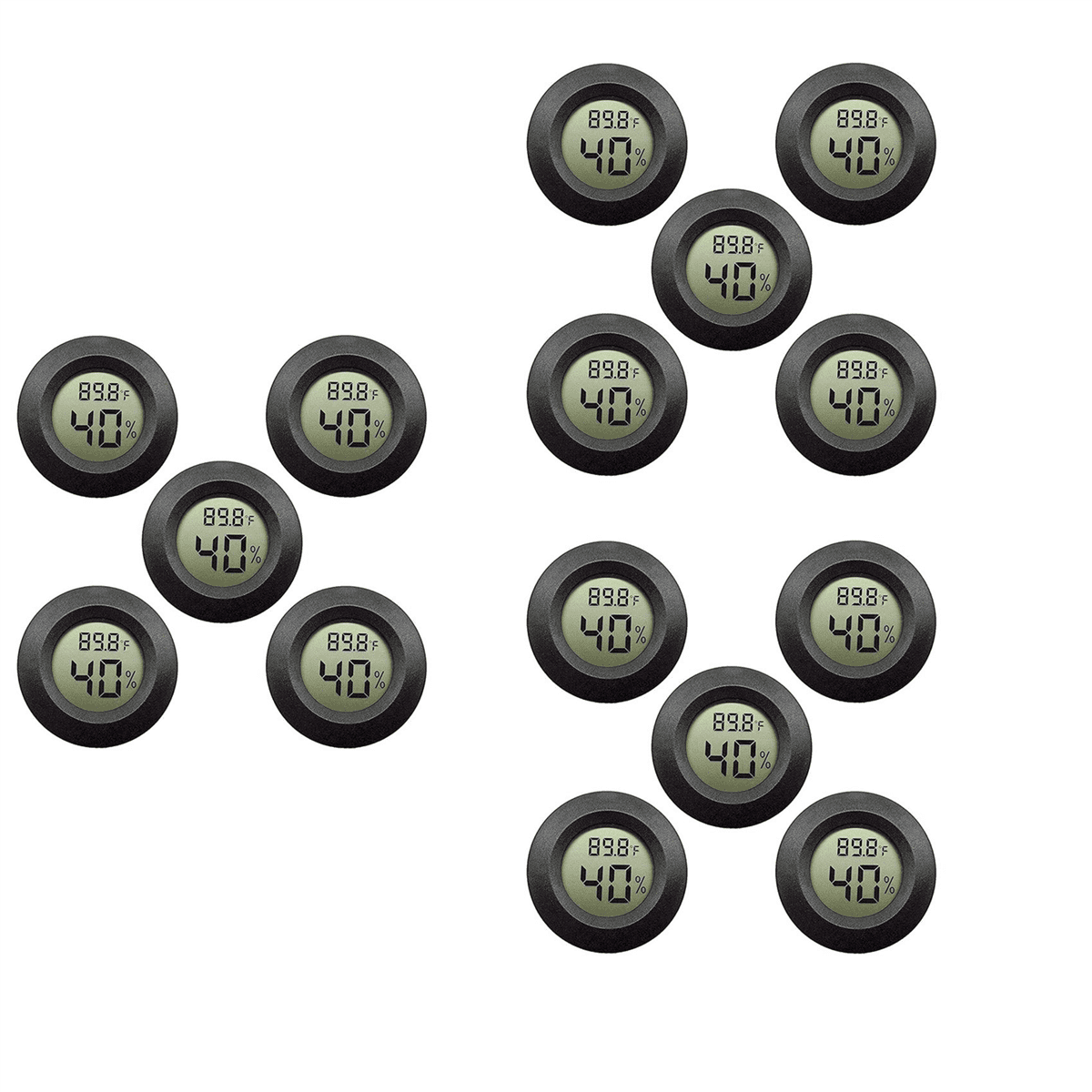 15-Pack Hygrometer Thermometer Digital LCD Monitor Humidity Meter Gauge for Humidifiers Dehumidifiers