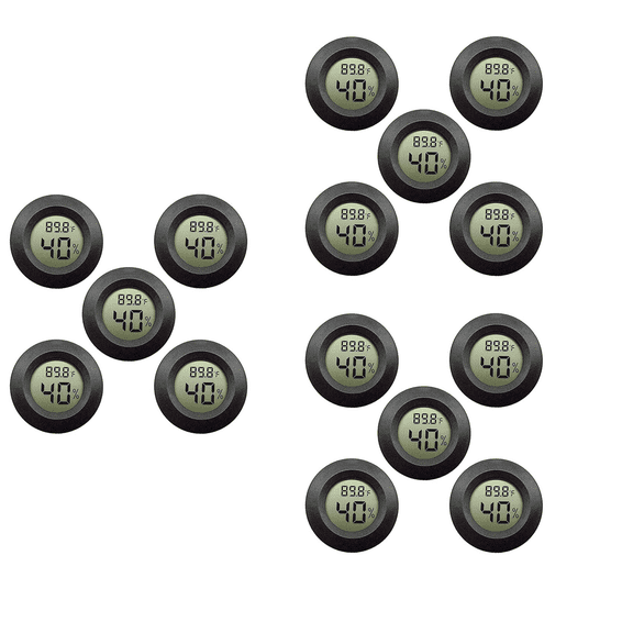 15-Pack Hygrometer Thermometer Digital LCD Monitor Humidity Meter Gauge for Humidifiers Dehumidifiers