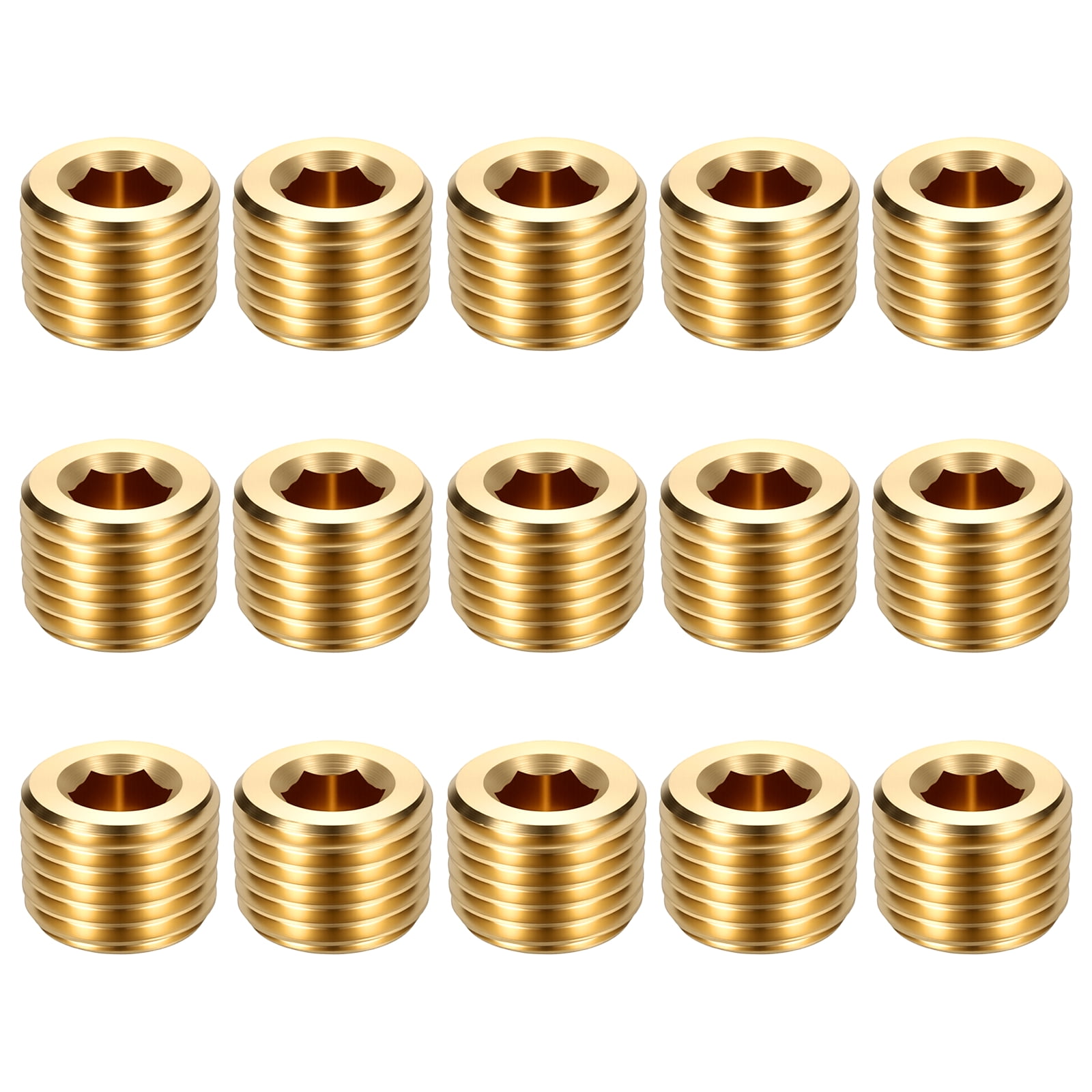 15 Pack Internal Hex Head Socket Pipe Plug Fitting, 1/4