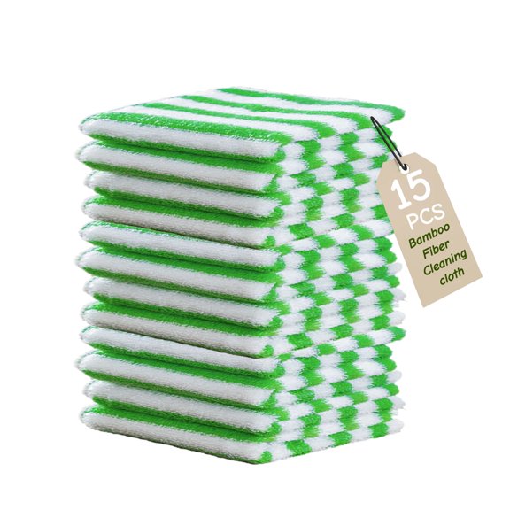 Microfiber Cleaning Cloth, 15pcs Cleaning Rags Microfiber Towel Bulk Absorbent Lint-Free Wash Cloths, All-Purpose Towels for Cars, Shop, Automotive, Garage, Home and Kitchen 12"*12"