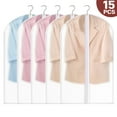 thumbnail image 1 of 15 Pack Large Clear Garment Bags-Moth Proof Garment Bags,Garment Cover,Hanging, Dress Garment Bags Storage for Travel(40"X 24"), 1 of 7