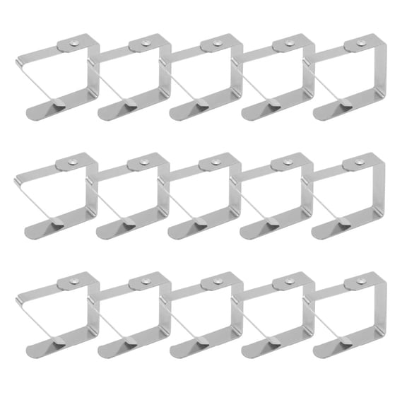 15-Pack Large Stainless Steel Tablecloth Clips, 3.2" Wide Table Clamps for Tables up to 1.5"
