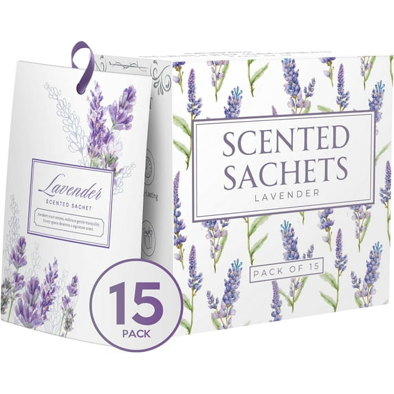 15 Pack Lavender Sachets for Drawers and Closets, Scented Sachets for Drawers, Closet Freshener Sachet for Drawers to Refresh Any Space, Lavender Sachet Bags, Scented Drawer Fresheners for Dresser