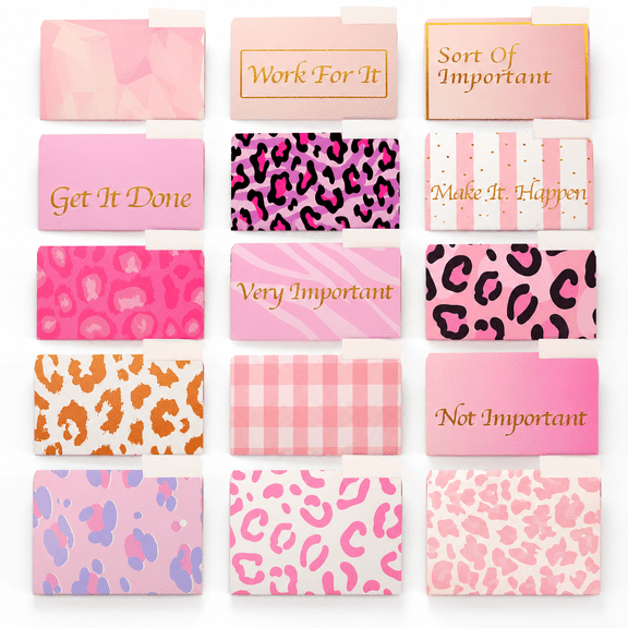 15 Pack Letter Size Decorative File Folders with 1/3 Cut Tabs, Leopard Print Cardstock