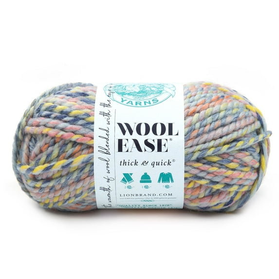 Lion Brand Wool-Ease Thick & Quick Yarn - Variegated Yarn for Knitting, Crochet, Weaving, Arts & Crafts - Dreamcatcher, Bulk 15 Pack