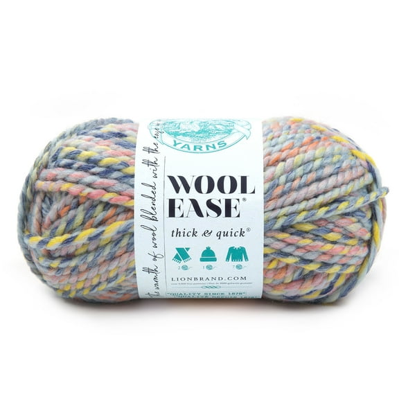 Lion Brand Wool-Ease Thick & Quick Yarn - Variegated Yarn for Knitting - Crochet - Weaving - Arts & Crafts - Dreamcatcher - Bulk 15 Pack