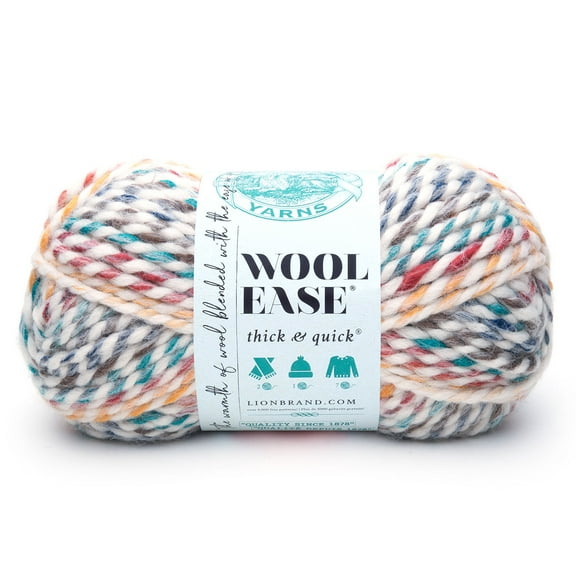 15 Pack: Lion Brand Wool-Ease Thick & Quick Yarn - Prints - Stripes & Metallics