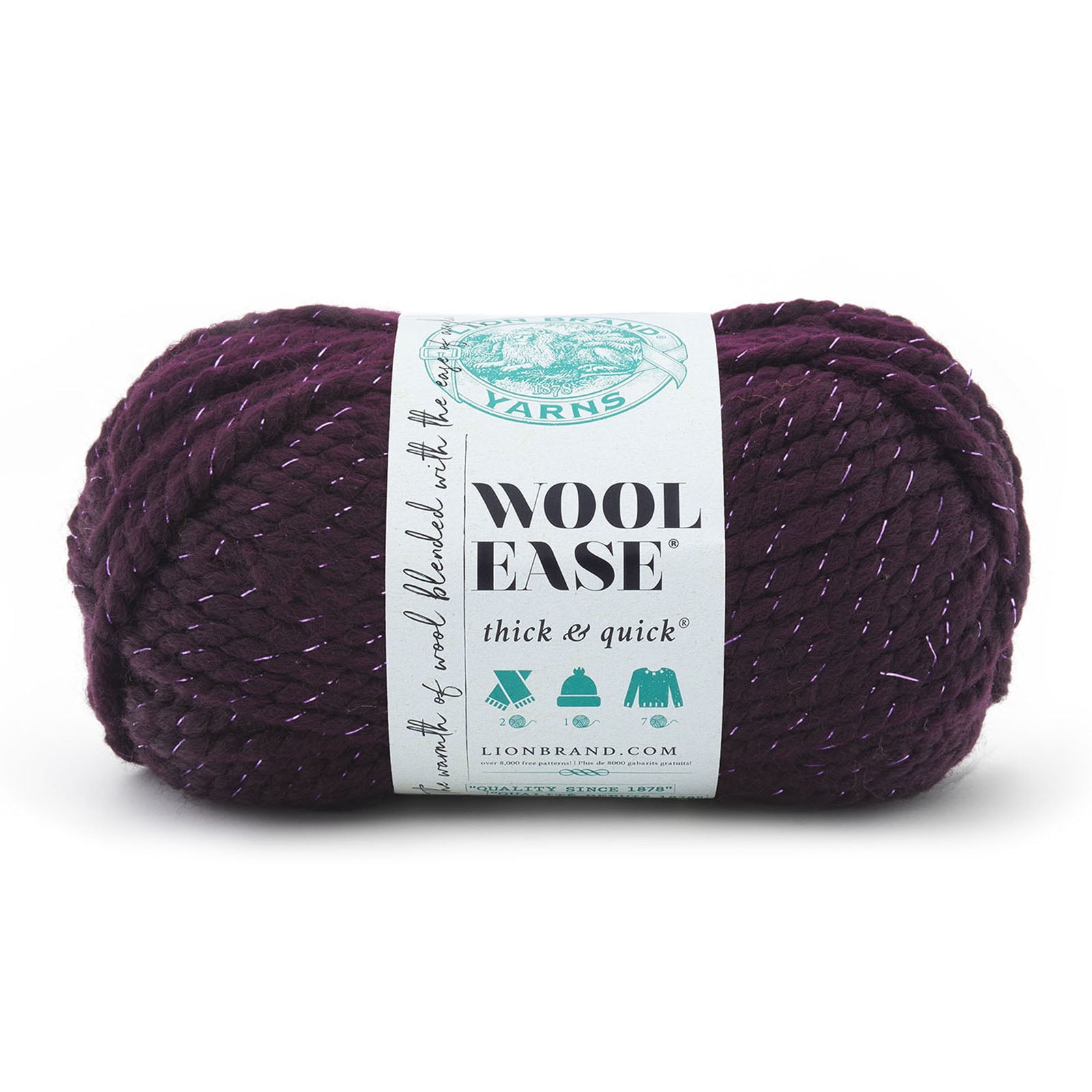 Lion Brand Wool-Ease Thick & Quick Yarn, Prints, Stripes & Metallics, 15 Pack