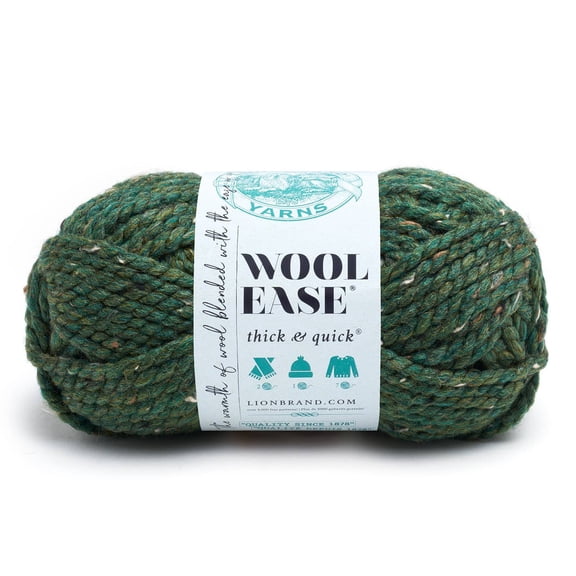 Lion Brand Wool-Ease Thick & Quick Yarn - Solids Yarn for Knitting, Crochet, Weaving, Arts & Crafts - Kale, Bulk 15 Pack