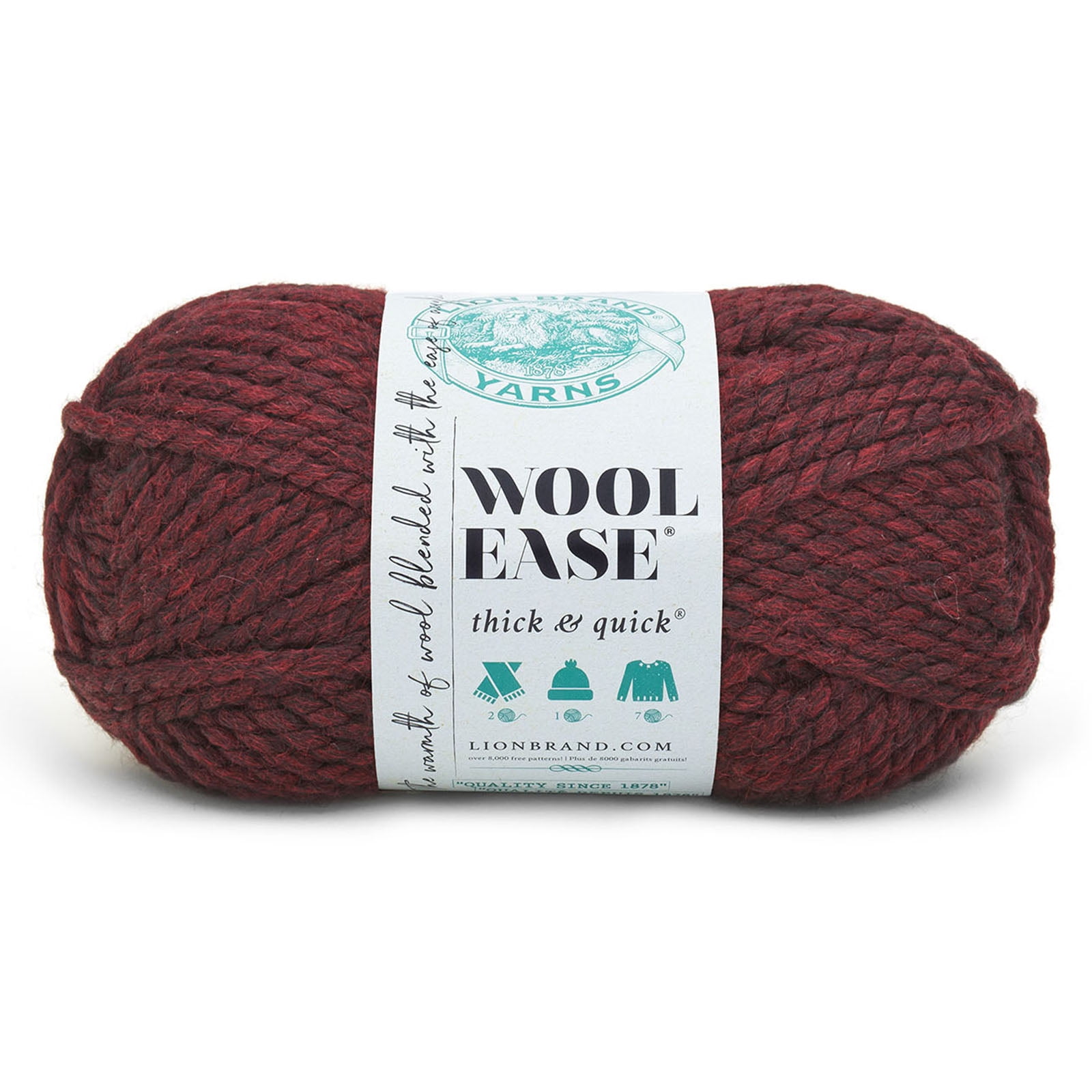 Lion Brand Wool-Ease Thick & Quick Yarn, Solids, 15 Pack