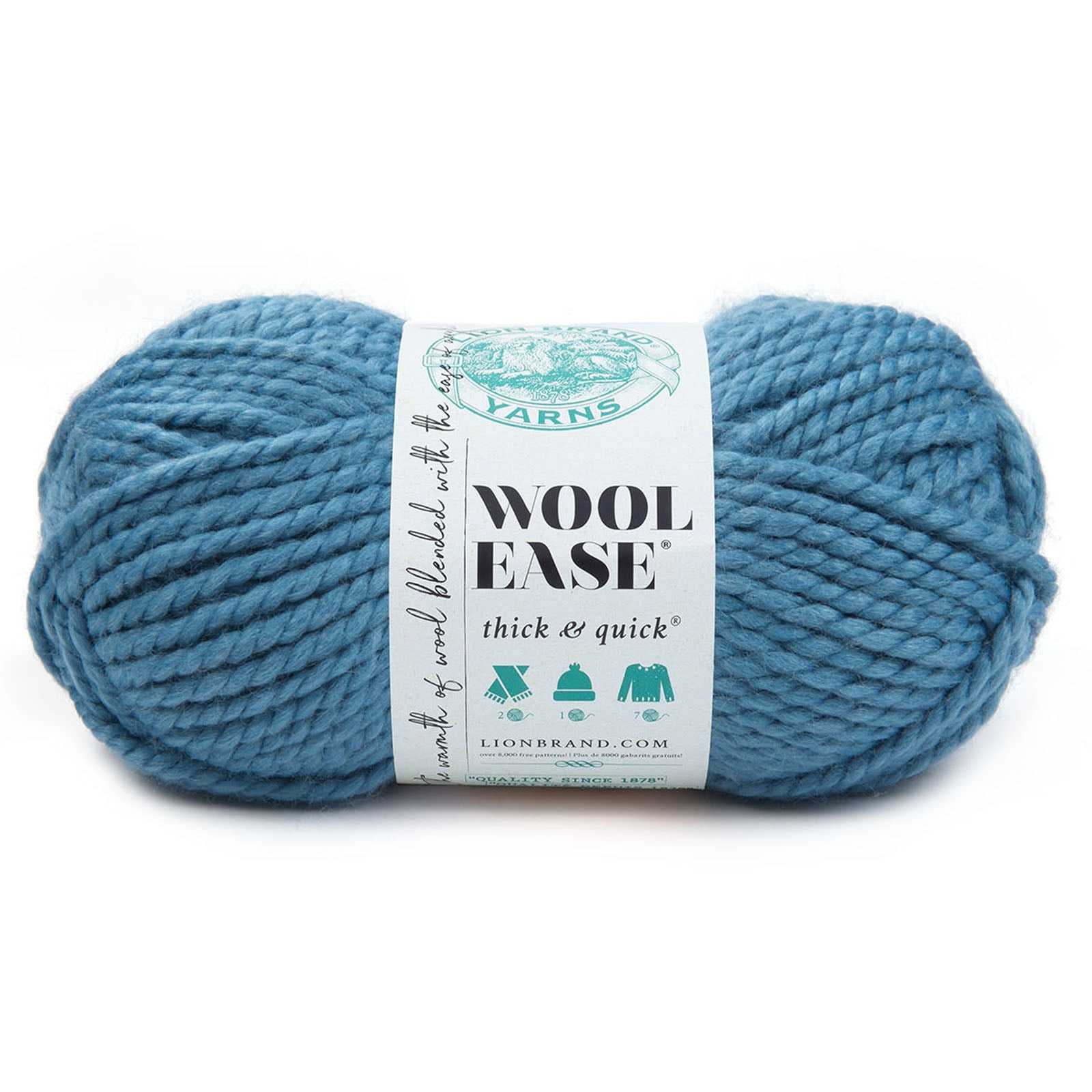 Lion Brand Wool-Ease Thick & Quick Yarn, Solids, 15 Pack