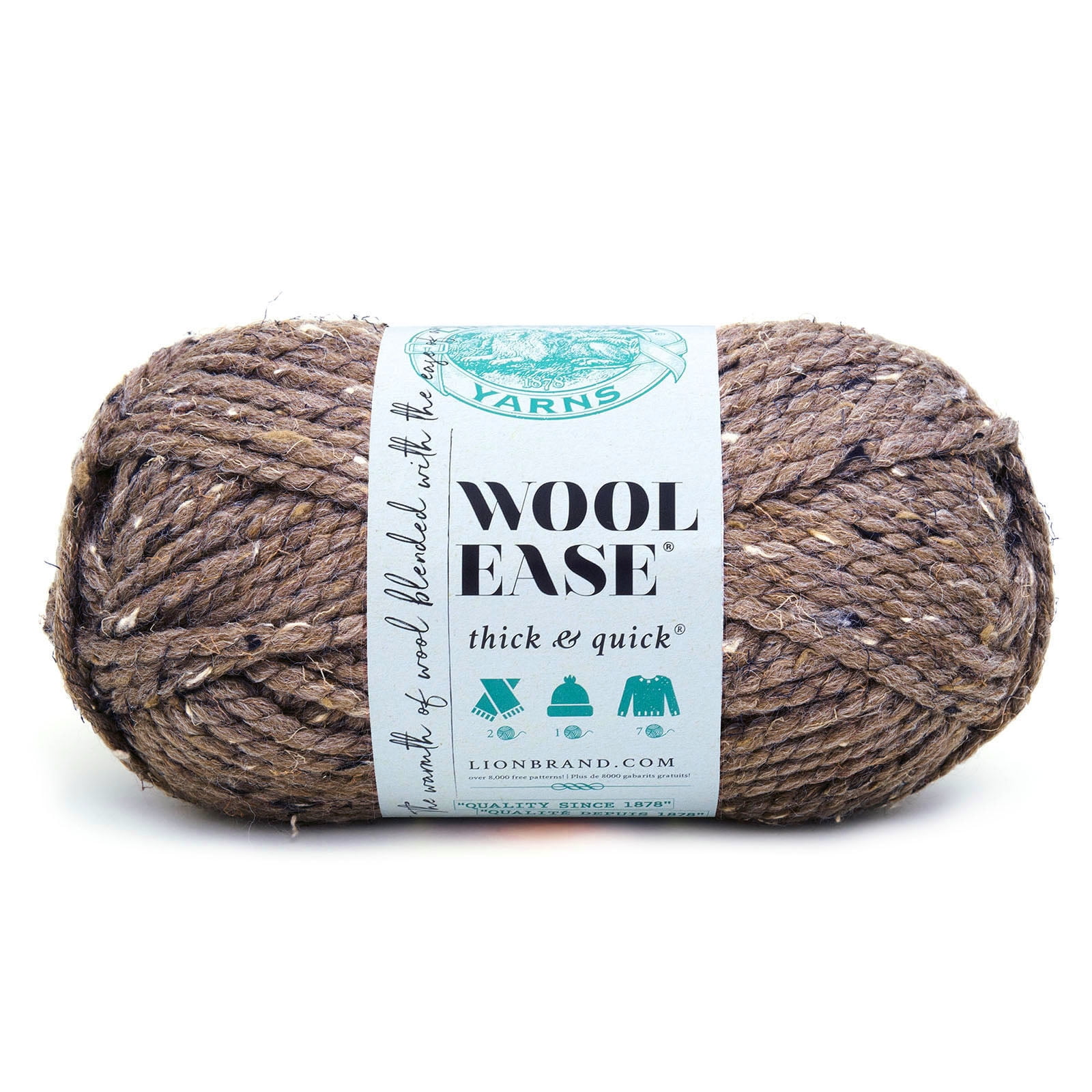 Lion Brand Wool-Ease Thick & Quick Yarn - Solids Yarn for Knitting, Crochet, Weaving, Arts & Crafts - Barley, Bulk 15 Pack
