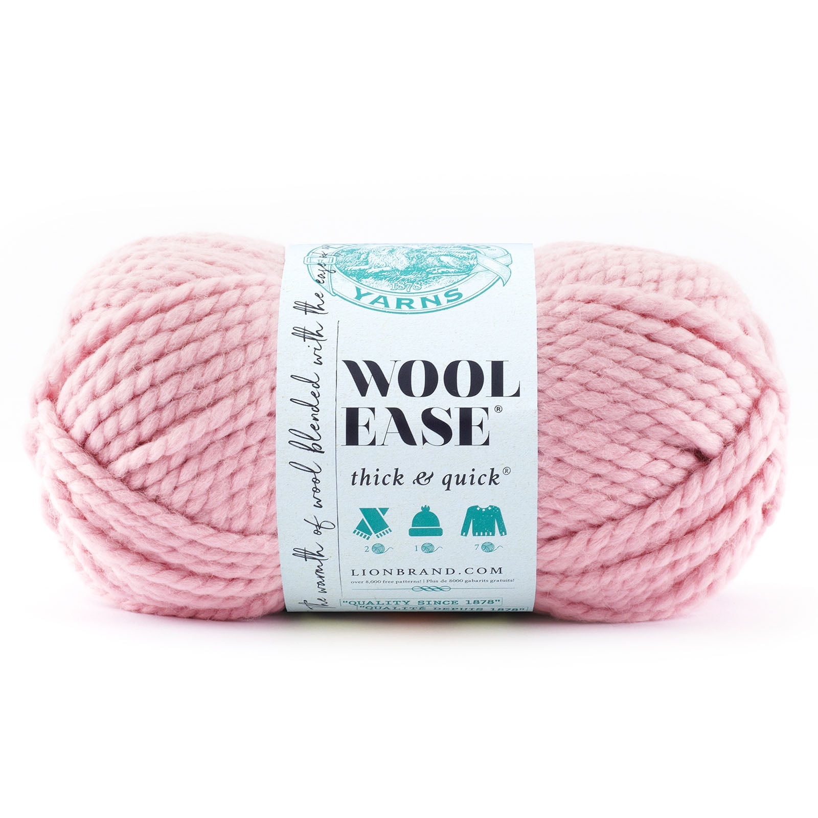 Lion Brand Wool-Ease Thick & Quick Yarn, Solids, 15 Pack