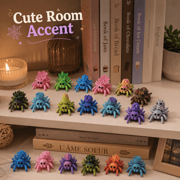 15-Pack Mini Articulated Spider Figurines, 3D Printed Halloween Desk ...