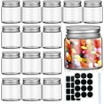 15Pack Mini Mason Jars with Lids 2oz Wide Mouth Clear Glass Jars