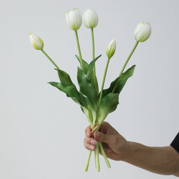 15-Pack Mixed Color Artificial Tulips – UV Resistant Faux Flowers for Bridal Wedding Bouquets Home Indoor Outdoor Living Room Garden Decor