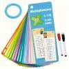 15-Pack Multiplication & Division Dry Erase Flash Cards, Self-Checking Math Learning Tool with 2 Pens, Reusable Times Table Cards for Classroom Homeschool, Mathematical Training Teaching Aids
