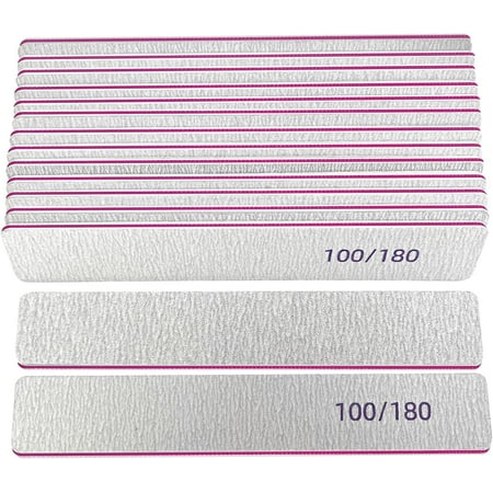 15 Pack Nail File Set, Professional Square Double-Sided Grit Nail Files