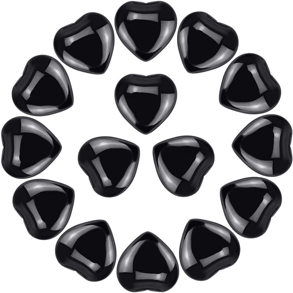 15 Pack Natural Healing Crystal Worry Stones, 0.8 Inch Polished Heart-Shaped Gemstones for Meditation, Chakra Balancing, Energy Work, Reiki, Pocket Decor