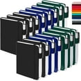 thumbnail image 1 of 15 Pack Pocket Small Notebooks Bulk, Mini Cute Notepads Hardcover College Ruled Lined Journals with Pen Holder for School Business, with 15 Black Pens, 3.5”x 5.5”, A6, Black Navy Dark Green, 1 of 13