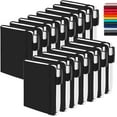 thumbnail image 1 of 15 Pack Pocket Small Notebooks Bulk, Mini Cute Notepads Hardcover College Ruled Lined Journals with Pen Holder for School Business Memos, with 15 Black Pens, 3.5”x 5.5”, A6, Black, 1 of 13