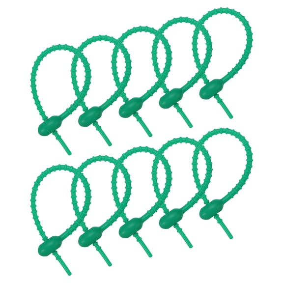 15 Pack Reusable Silicone Ties, 8.5 Inch Cable Ties, Bread Ties Green