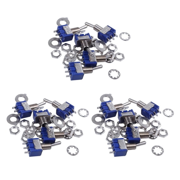 15-Pack SPDT Toggle Switch, 2-Position ON-ON, Latching, 250V 3A (Light or Motor Control)
