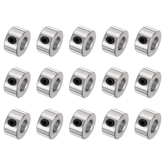 15 Pack Set Screw Collars 12mm Bore Shaft Collars, 18mm OD, 12mm Width, Drill Stop Collar, Carbon Steel