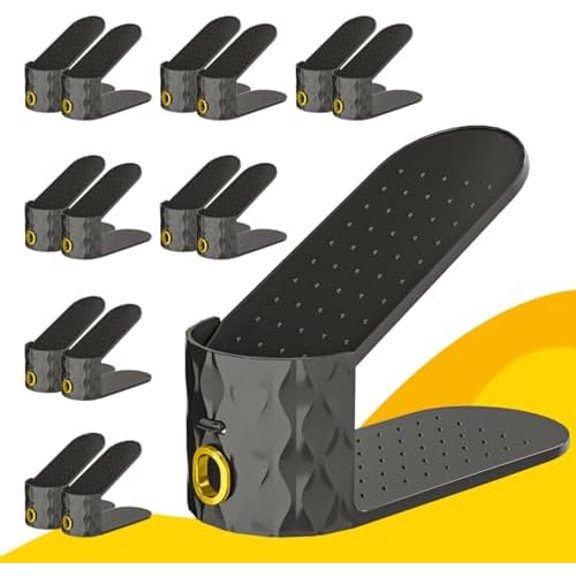 15 Pack Shoe Slots Organizer, Adjustable Shoe Stacker for Closet Storage, Double Layer Space Saver, Durable and Stackable Shoe Holder for Sneakers Heels and Flat