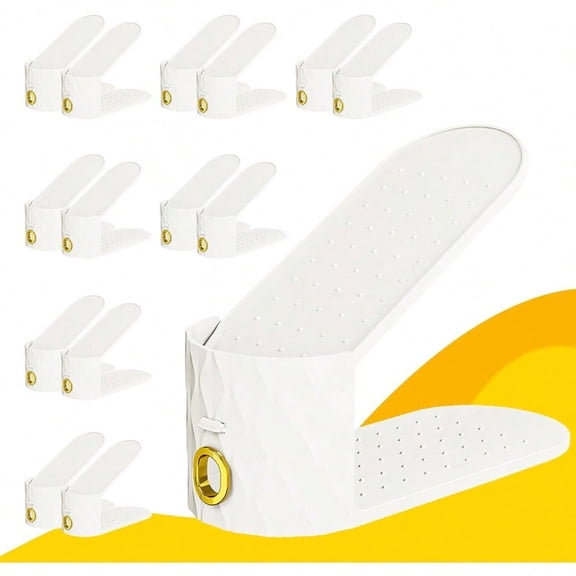 15 Pack Shoe Slots Organizer Adjustable Shoe Stacker for Closet Storage Double Layer Space Saver Durable and Stackable Shoe Holder for Sneakers Heels and Flat