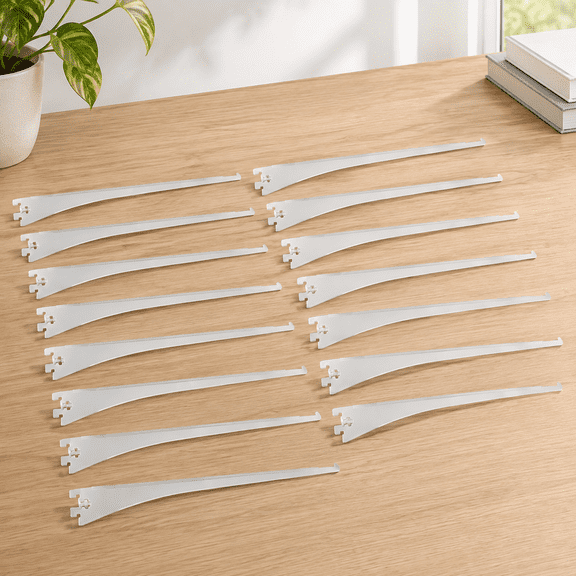 15 Pack Single Track Shelf Bracket, Adjustable Shelf Brackets, Track System Bracket for Stores Closet (Silver,12 Inch)