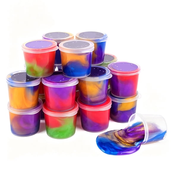 15 Pack Slime Kit, Slime Party Favors for Kids, Stretchy & Non-Sticky Slime Pack, Slime Toy for Boys Girls 5-12