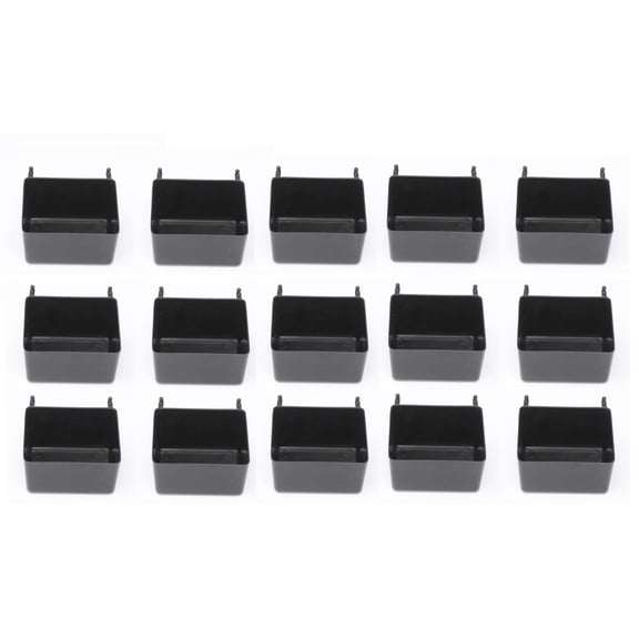 15 Pack Small Plastic Pegboard Storage/Parts Bins - Black