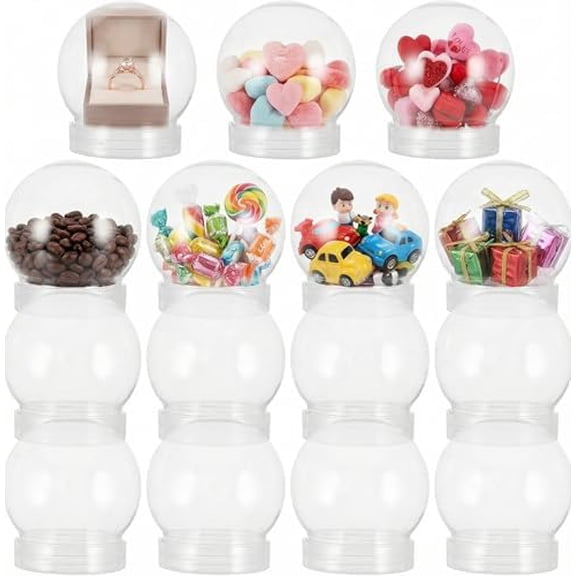 15 Pack Snow Globes with Screw Off, 2.75 X 2.36 Inch DIY Clear Plastic Water Jar Make Your Own Globe for HER Valentine Holiday Crafts Christmas Home Decoration$$Home Decor, Kitchen, & Other