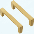 thumbnail image 1 of 15 Pack Solid 3 Inch Kitchen Square Cabinet Handles Brushed Brass Cabinet Pulls Drawer Pulls Kitchen Cabinet Hardware Kitchen Handles, 1 of 3