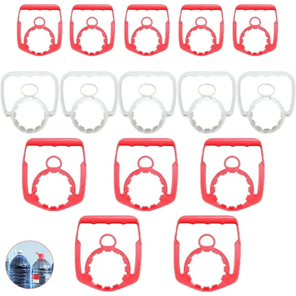 15 Pack Spring Water Bottles Handle Grip Removable 1 Gallon Purified Water Bottle Top Handles Water Jug Holder Carrying Lifter for 1/2/3/4/5 Gallon Spring Water Bottle Bottled Water Container