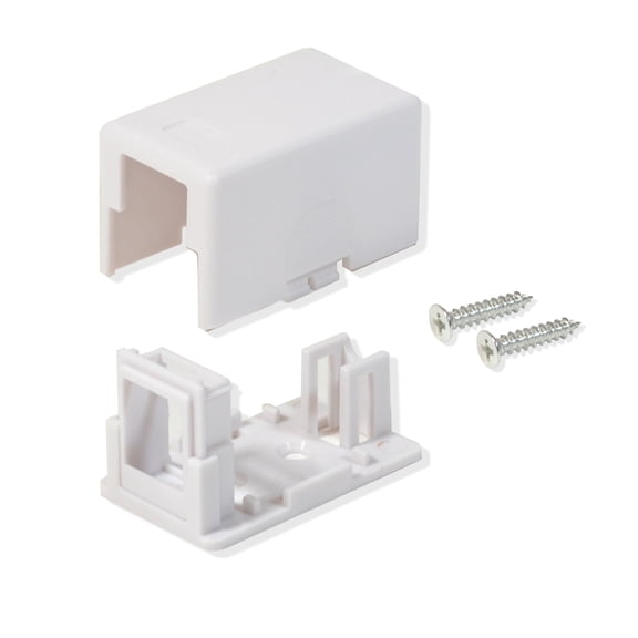 15 Pack Surface Mount Box 1 Port Signle Hole Keystone Jack Cat5e/Cat6 White