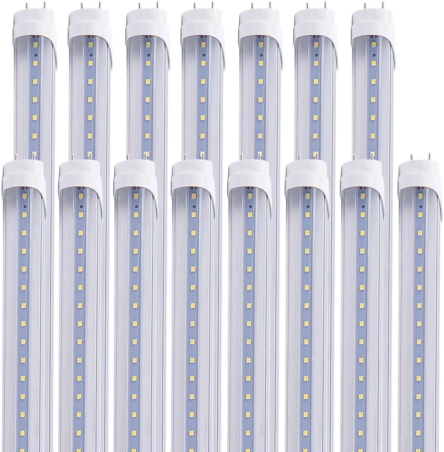 15 Pack T8 LED Emergency Tube Light, 4 Foot 20W AC100-277V White Daylight G13 Base 4ft Emergency Lamp for Home Power Failure Ballast Bypass Fluorescent Tube Light Replacement(Clear Cover, 15 Pack)