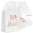 thumbnail image 1 of BLUE PANDA Bachelorette Gift Bags - 15-Pack, Rose Gold Foil & White, 8 x 4 x 9 In - Team Bride Favor Bags & Bridal Shower Favors - Bridesmaid Proposal Gifts With Handles & Tissue Paper, 1 of 10