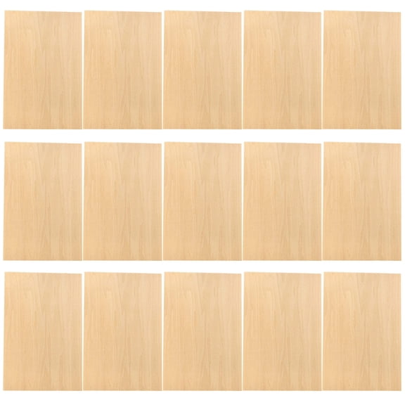 15-Pack Unfinished Basswood Sheets – Thin Wood Boards for DIY Crafts, Boat Models & Wood Burning (10x15cm)
