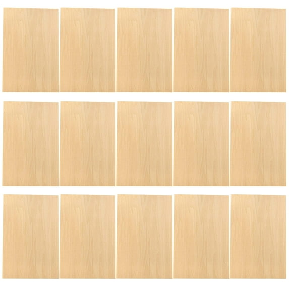 15-Pack Unfinished Basswood Sheets – Thin Wood Boards for DIY Crafts, Boat Models & Wood Burning (10x15cm)