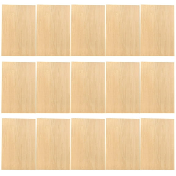 15 Pack Unfinished Wood Sheets - Thin Wood Board, for Boat Arts, Crafts, DIY Ornaments, Natural Color