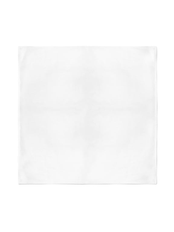 15 Pack Unisex Solid 100% Cotton Plain Bandanas - Bulk Wholesale (White)