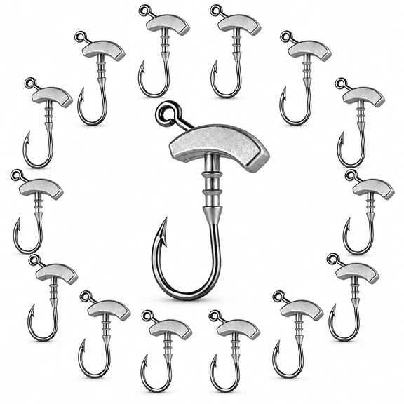 15-Pack Urchin Bait Hooks, Weighted Hooks with Barbed Bait Keeper
