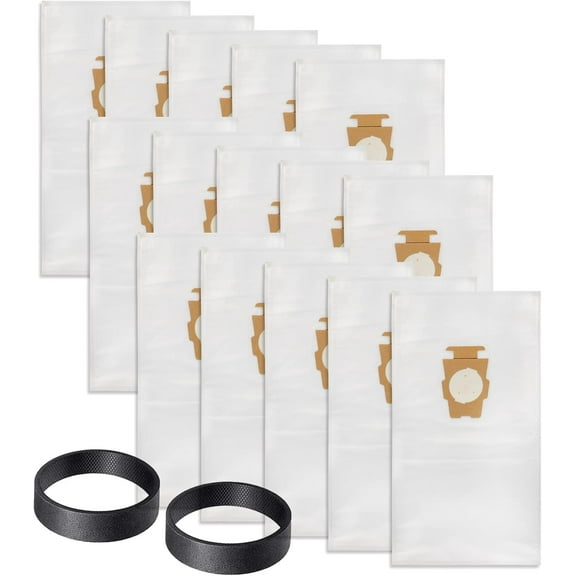 15 Pack Vacuum Cleaner Bags and 2 Belts Compatible with Kirby Vacuum Bags 204811, 204814, 204808 Style F, Fit for All Kirby Sentria Vacuum G Series, Avalir (15 Bags + 2 Belts)