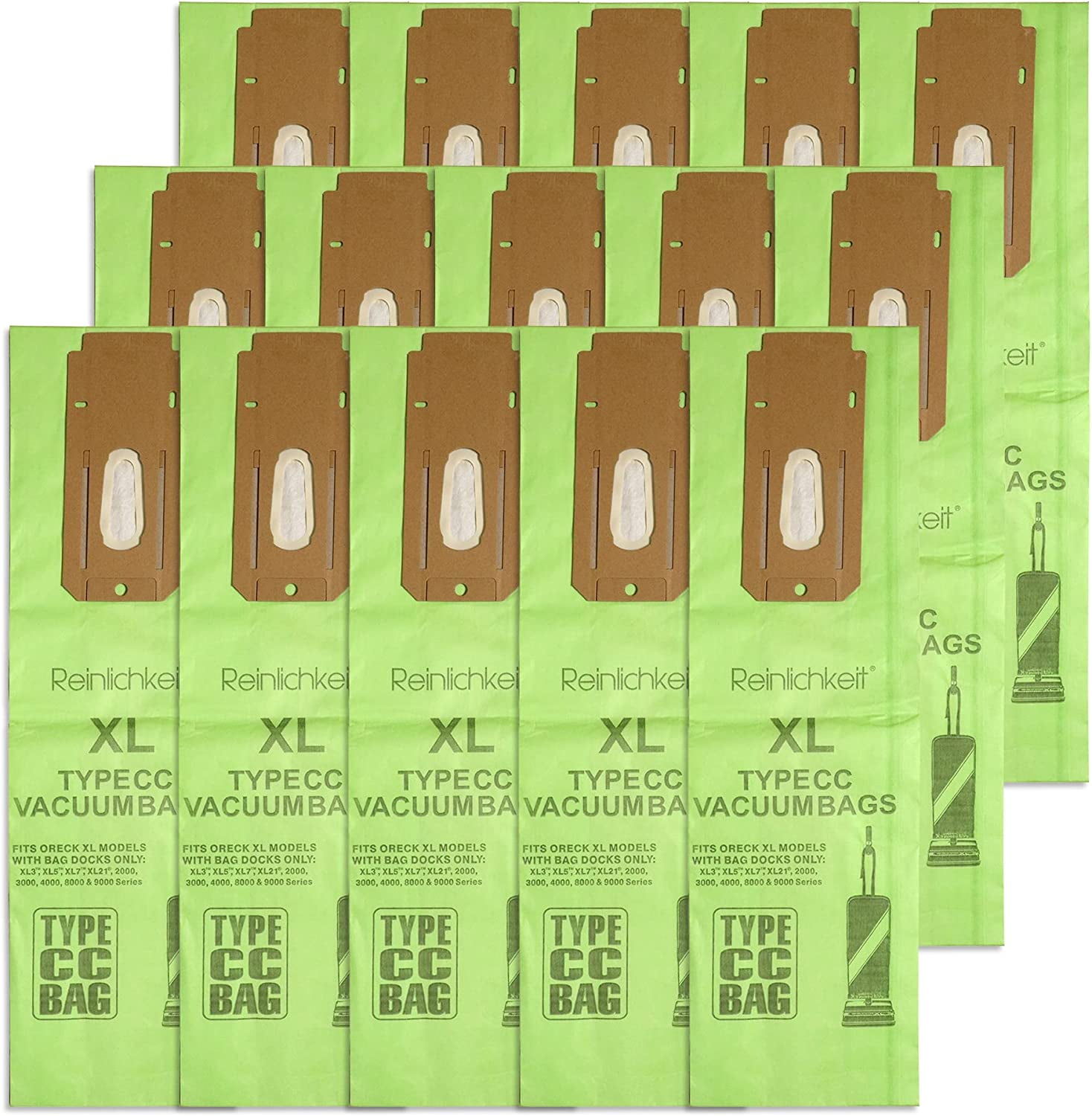 15 Pack Vacuum Cleaner Bags For Oreck type CC vacuum bags,XL.Fit All