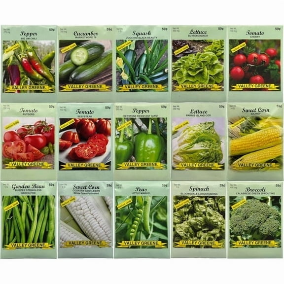 15 Pack Vegetable Garden Seeds - Deluxe Heirloom Variety Pack, Non-GMO, Perfect for Home Gardening and Planting