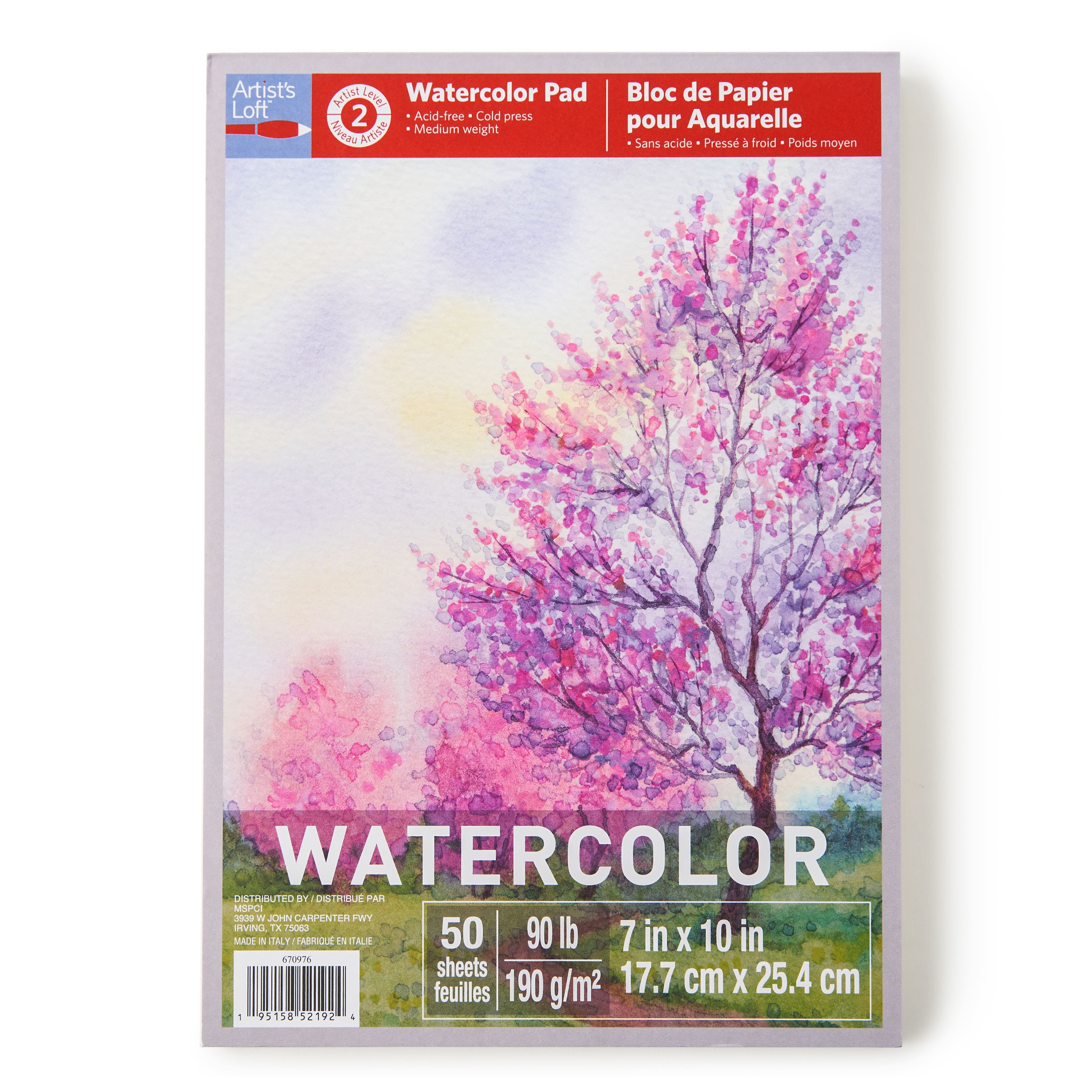 15 Pack: Watercolor Pad by Artist's Loft - 7" x 10"