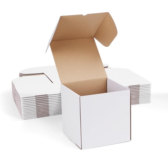 15 Pack White 8x8x8 Corrugated Cardboard Shipping Boxes