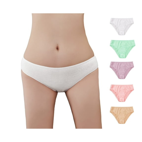 15-Pack Women's Disposable Underwear, Cotton Low Rise Briefs Travel Panties